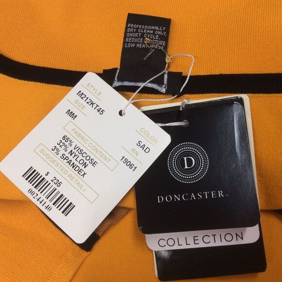 Don Caster Collection Womens Tank Top Sz M Mustard/Brown Color Block Black Trim - Picture 8 of 11